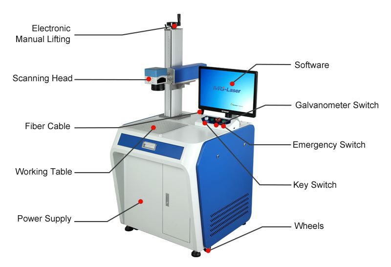 30W Industrial Fiber Laser Engraving Machine for Steel factory